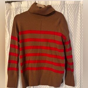 Banana republic, brown & red striped turtleneck size